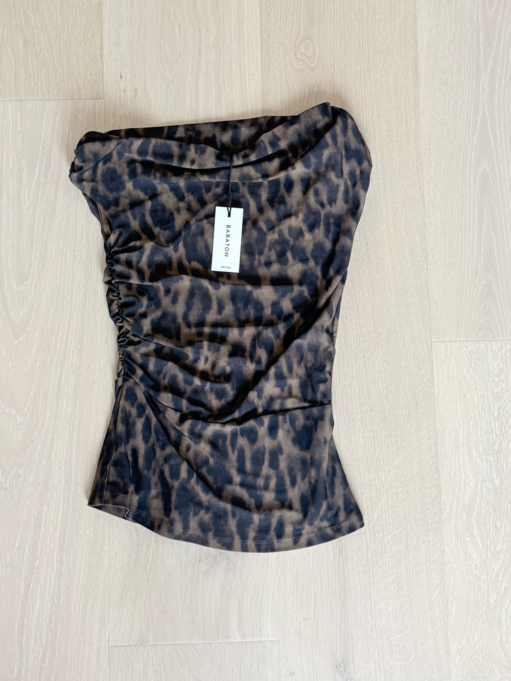 Babaton Aritzia Gallery Cowl Top Leopard Brown NWT XXS